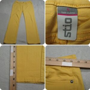 Stio Pants Womens 6 Yellow Rivet Canvas Flex‎ Zip Fly Slim Straight Leg 30X28